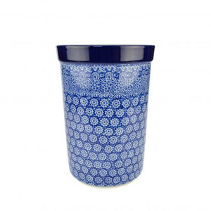 Polish Pottery Utensil Pot - Blue Lace