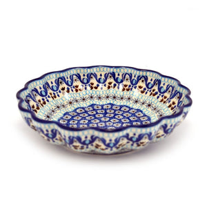 Polish Pottery Frilled Bowl - Marrakesh Blue