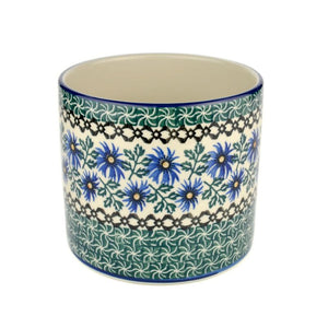 Polish Pottery - Utensil/Flower Pot - Cornflower