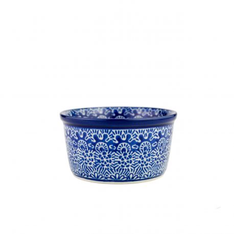 Polish Pottery Ramekin - Blue Lace