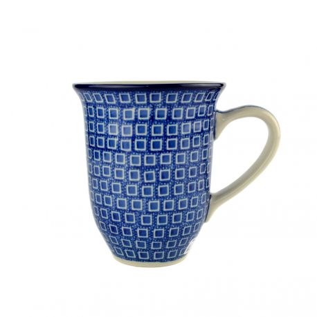 Polish Pottery Large Mug - Blue Diamond - 450ml