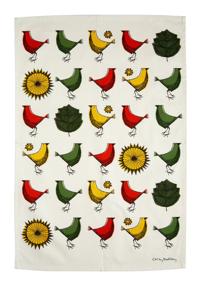 Carly Dodsley Tea Towel - Bird Leaf