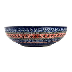 Polish Pottery Fruit Bowl - Red Marrakesh