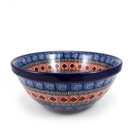 Polish Pottery Cereal Bowl - Red Marrakesh