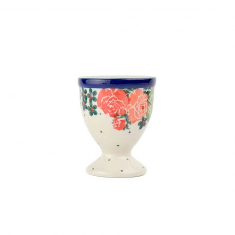 Polish Pottery Egg cup - Red Rose