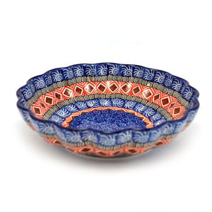 Polish Pottery Frilled Bowl - Red Marrakesh