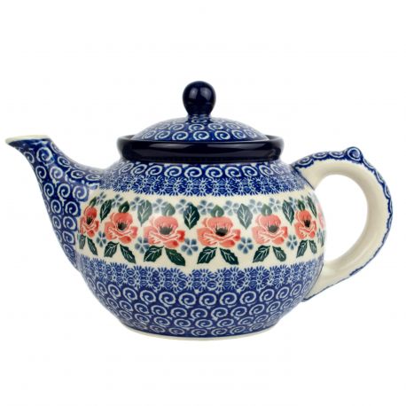 Polish Pottery Large teapot - Red Rose