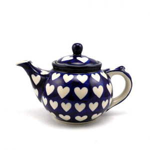 Polish Pottery Small Teapot - Hearts